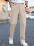 Pantalon Homme Droit Casual Polyester Plis Élégants CJdropshipping