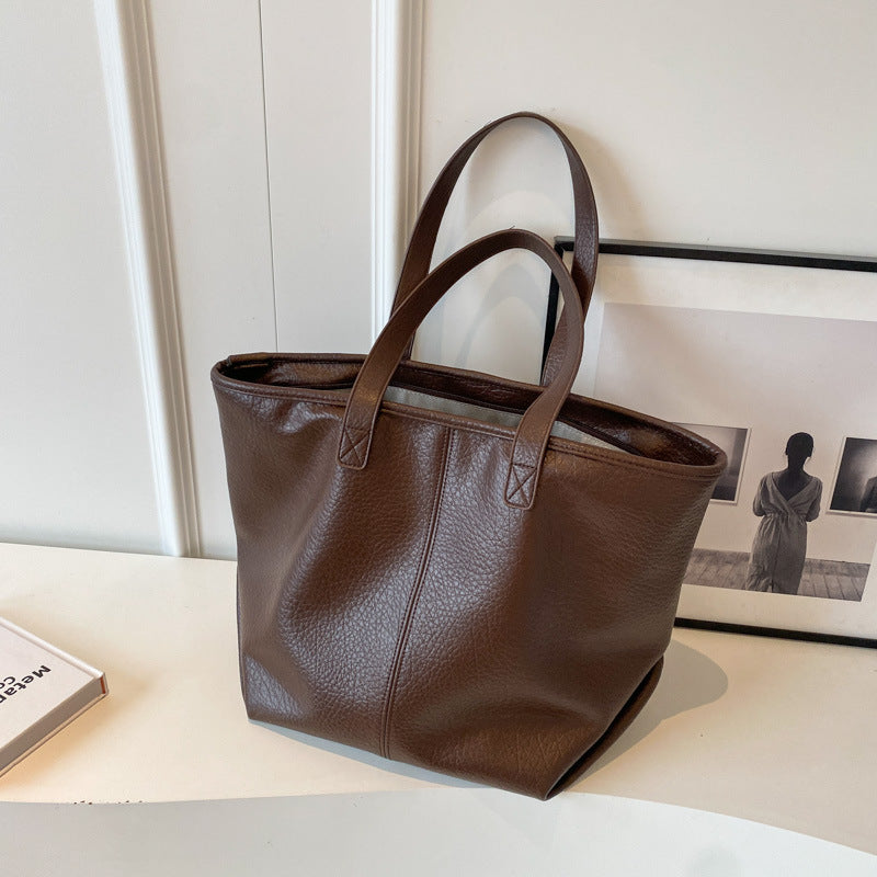 Sac Femme Grand Tote Travail Cuir Synthétique Rétro Documents Professionnel CJdropshipping