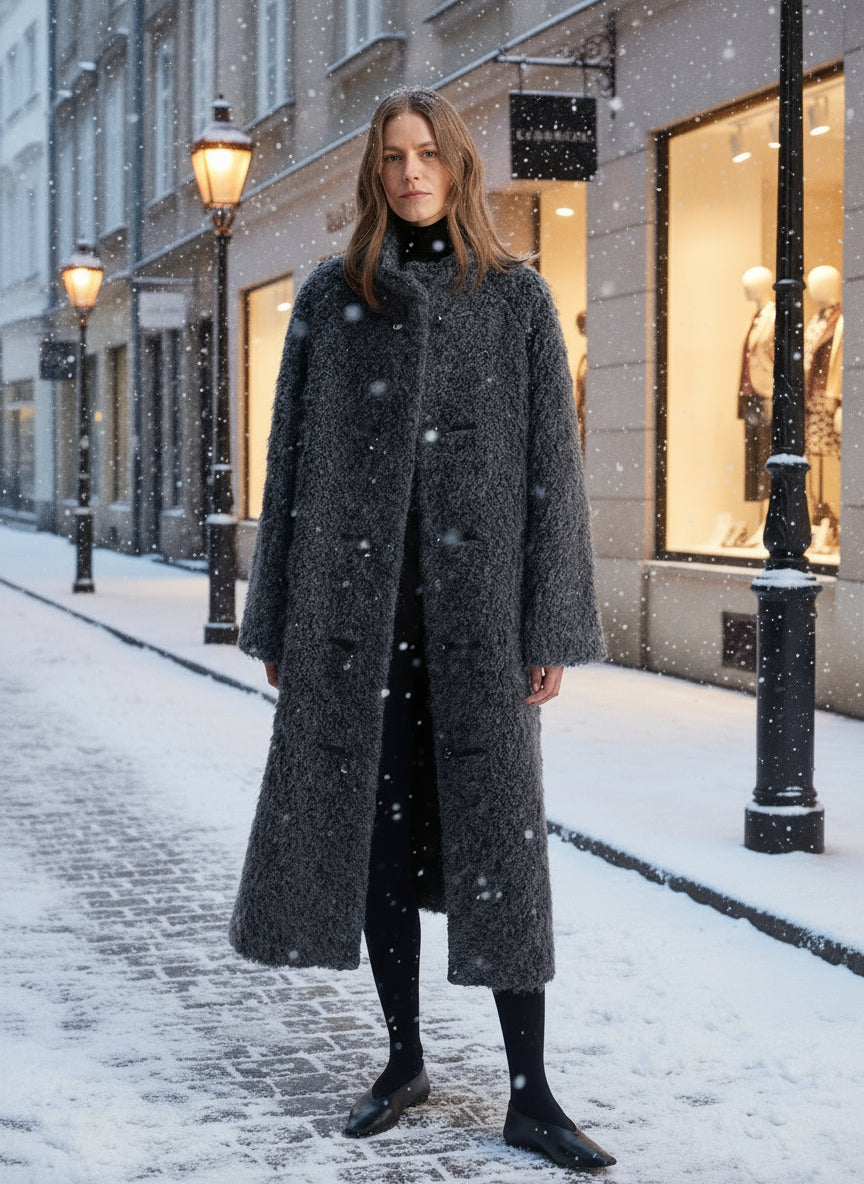 Manteau Long en Fausse Fourrure “Parisian Affair”