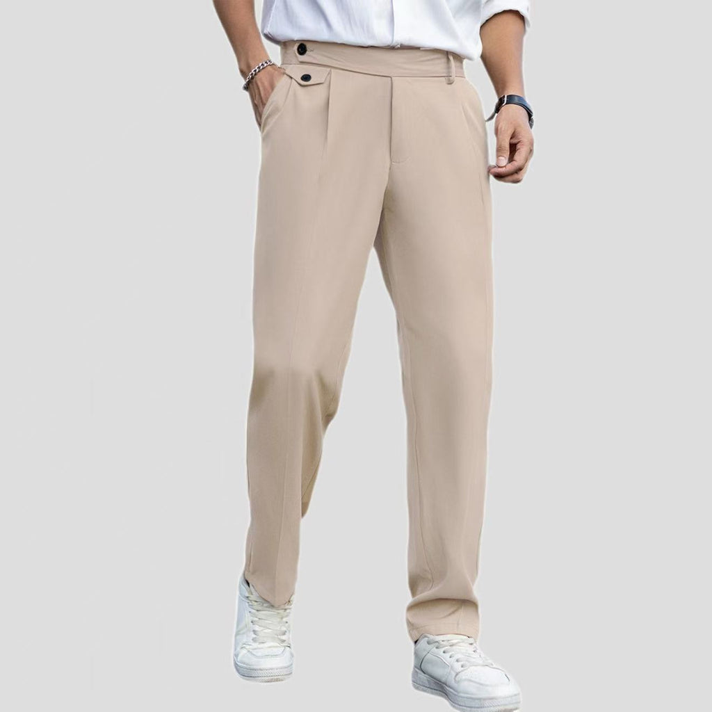 Pantalon Homme Droit Casual Polyester Plis Élégants CJdropshipping