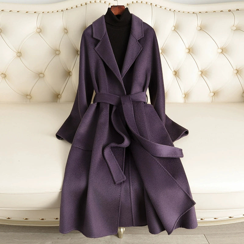 Manteau Femme Laine Double-Face Effet Ondulé