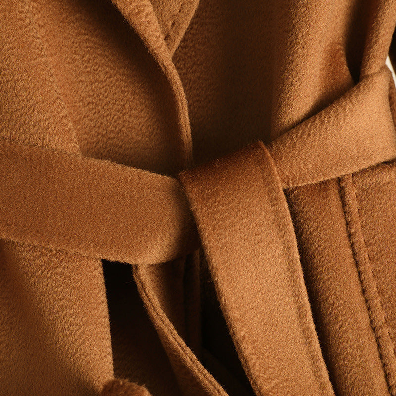 Manteau Femme Laine Double-Face Effet Ondulé