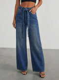 Jean Femme Taille Haute Jambes Larges Denim Coton CJdropshipping