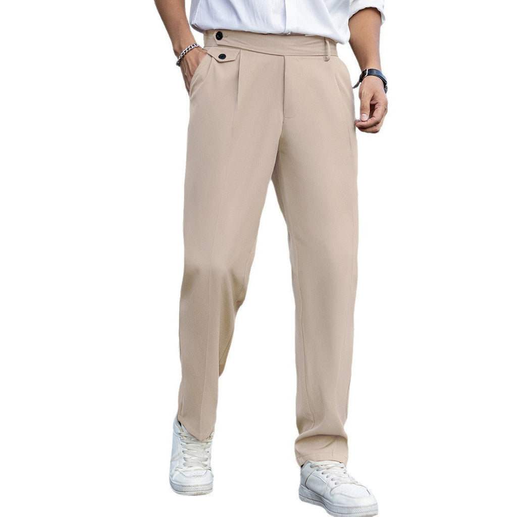 Pantalon Homme Droit Casual Polyester Plis Élégants CJdropshipping