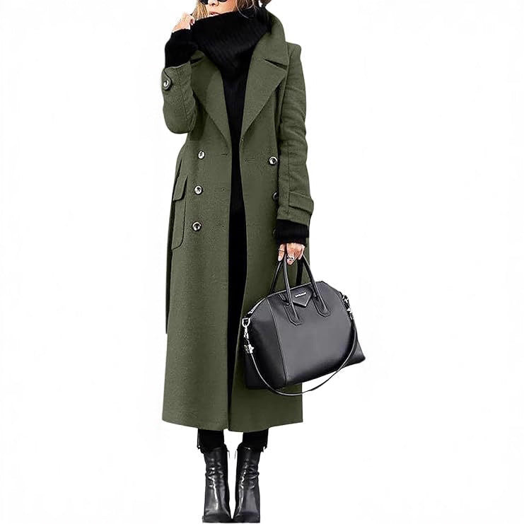 Manteau Femme Laine Épais Long Élégant