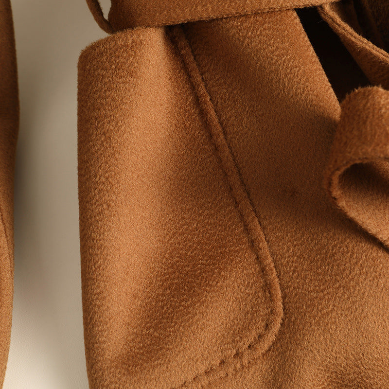 Manteau Femme Laine Double-Face Effet Ondulé