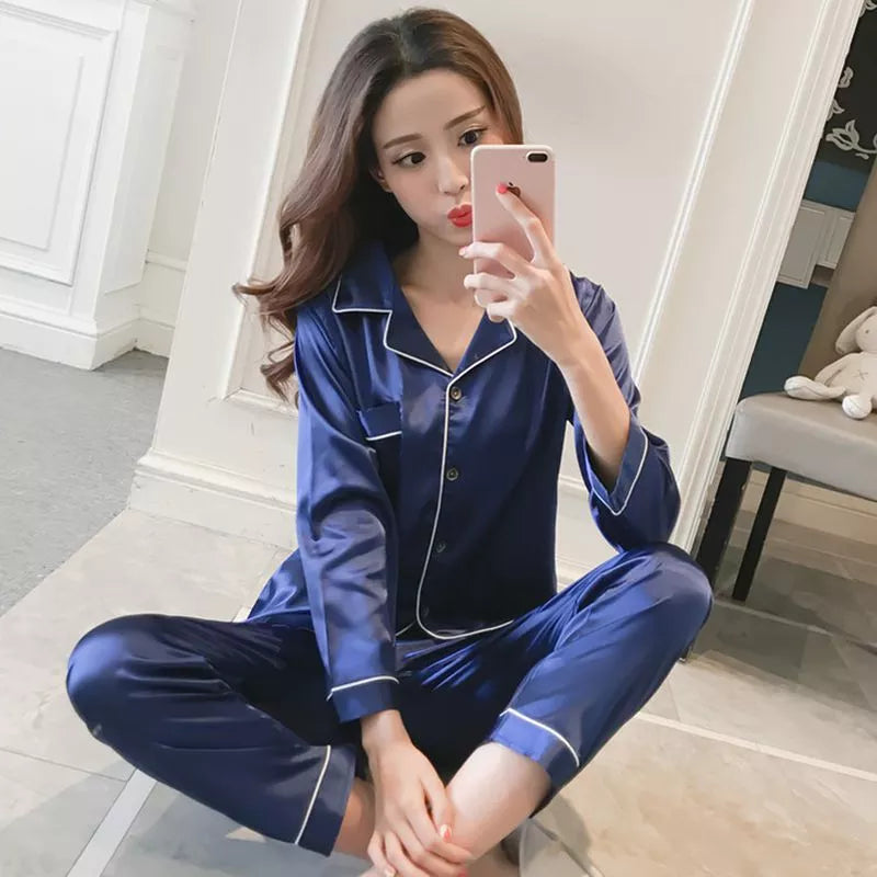 Ensemble de Pyjama en Satin de Soie