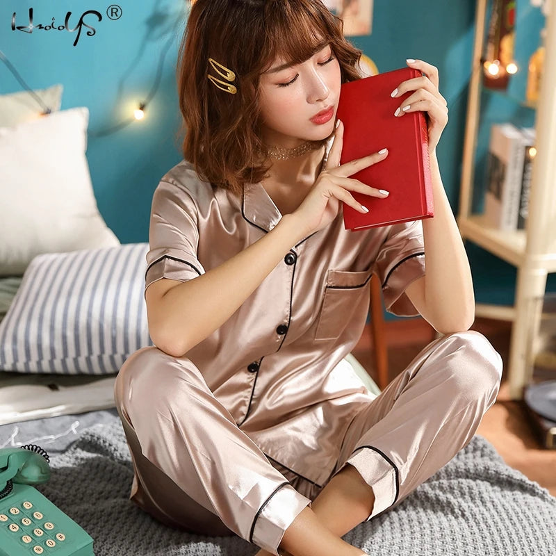 Ensemble de Pyjama en Satin de Soie