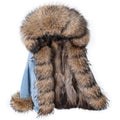 Manteau en Jean d’Hiver à Col en Fausse Fourrure Nid de Lune