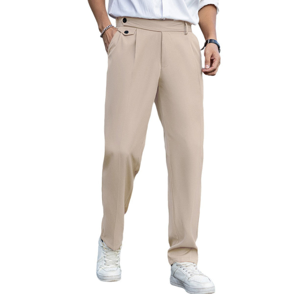 Pantalon Homme Droit Casual Polyester Plis Élégants CJdropshipping