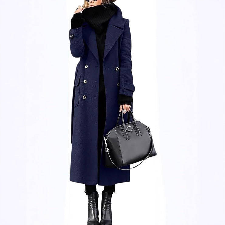 Manteau Femme Laine Épais Long Élégant