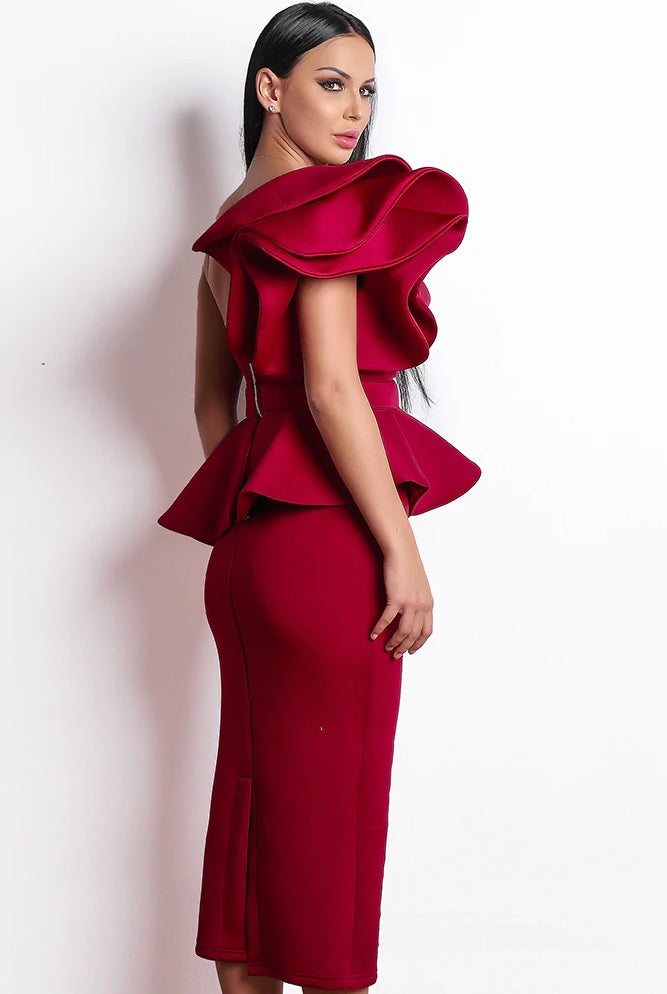 Robe Cocktail Rouge Longueur Cheville