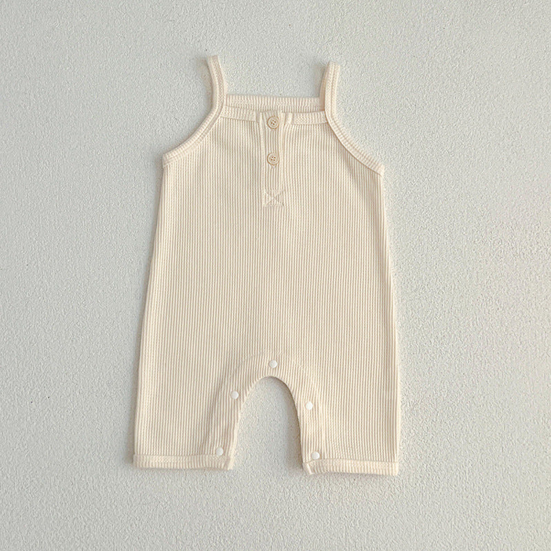 Ensemble d’Été Bébé en Coton Gaufré – Débardeur et Bloomer Assortis
